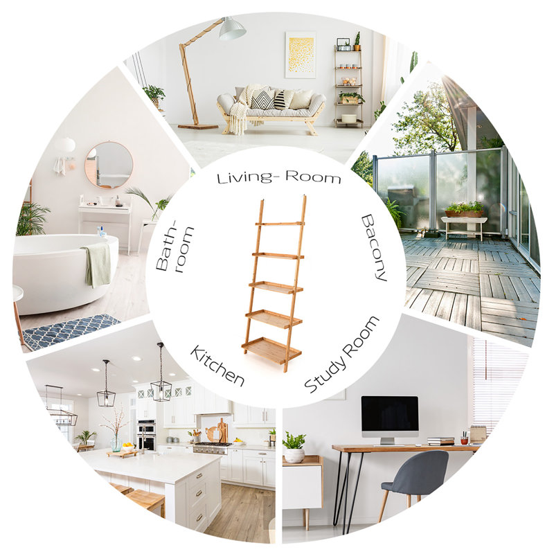 Sand & Stable Gemma 71" H x 25" W x 14" D Ladder Shelf & Reviews Wayfair